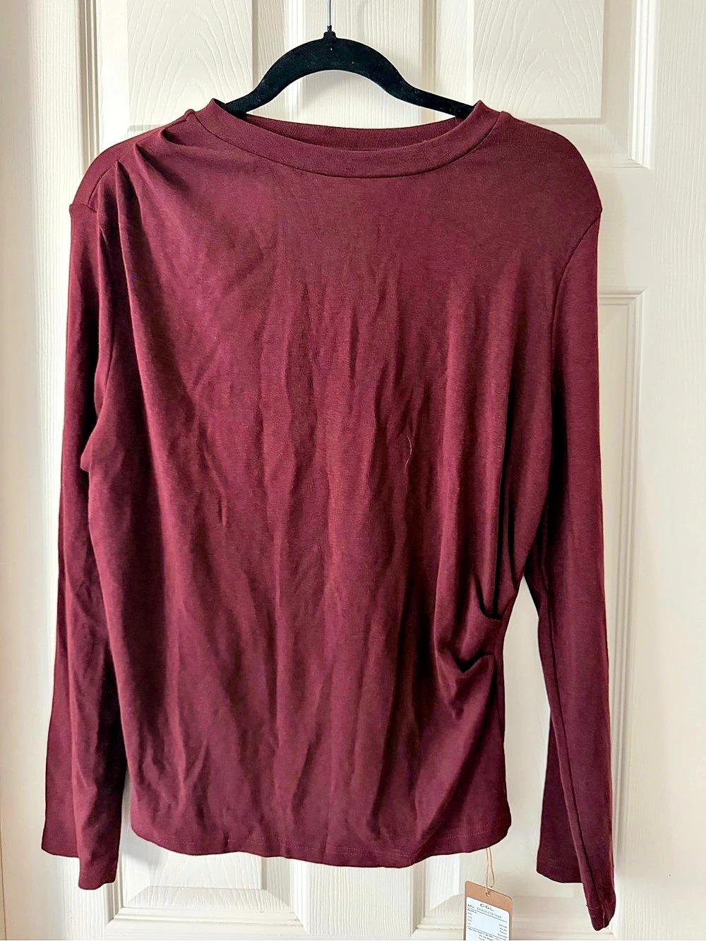 OGL Crew Neck Top Burgundy Long Sleeve size L